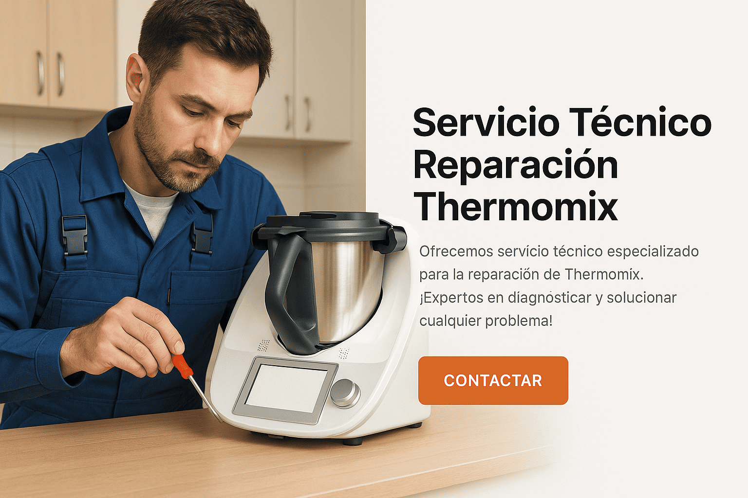 Técnico reparando una Thermomix
